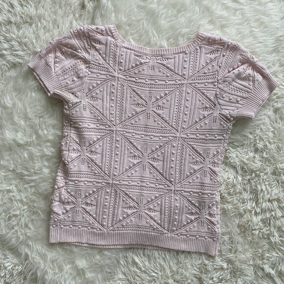 Kaily K Cotton Blend Sweater in Pale Pink, size L - Picture 2 of 6